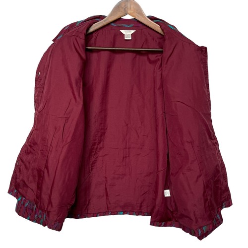 Christopher & Banks Women Button Front Jacket Size L Purple Textured Lined Boho - Picture 4 of 12