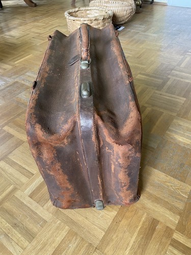 Koffer Arztkoffer Doktortasche Hebammentasche 1880 Patina Leder Oldtimer - Bild 8 von 24