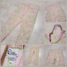VTG Lilly Pulitzer Womens Size 6 Pink Elephant Cropped Capri Tropical Pants