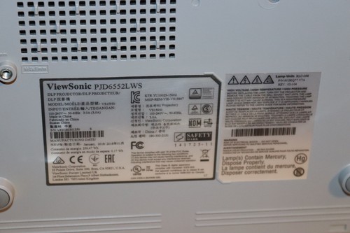 Viewsonic PJD6552LWS Short Throw HDMI Projector. Please Read the Description - Picture 11 of 12