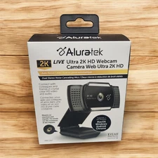 Aluratek 2K Ultra HD Webcam with Autofocus and Dual Microphones - Brand New