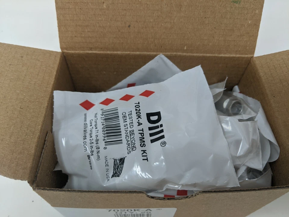 Kit de componentes de repuesto de válvula sensor TPMS Dill 7020K-A caja de 25 Foto 4 de 4