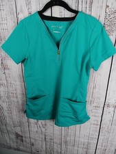 Healing Hands Womens Scrub Top Small Blue With V Neck And Pockets