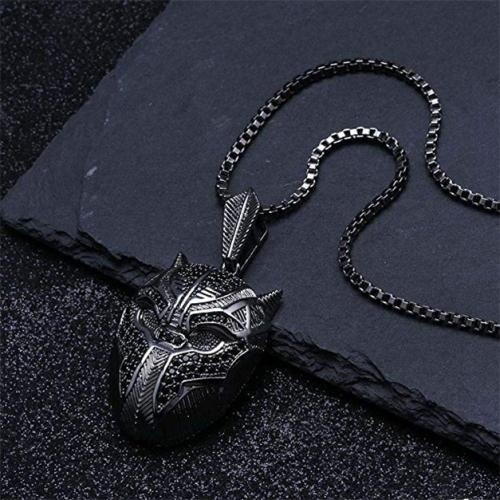 Black Panther Pendant Chain Necklace Mask, Great Gift, Marvel - Picture 6 of 7