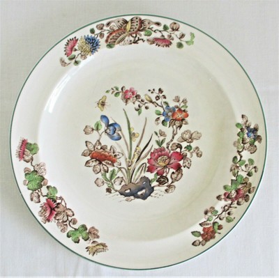 Vintage Wedgwood Etruria Barlaston Floral Cream Green Trim Plate Pattern Tl417 Ebay