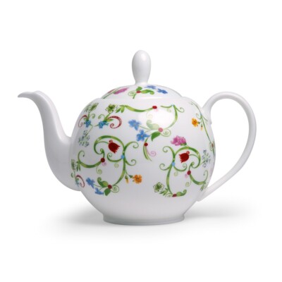 Teekanne Fleurette groß 1,5 Liter Fine Bone China Porzellan