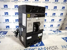 Square D KAL361251021 3 Pole 125 Amp 600v Breaker Tested 120V Shunt Trip -TESTED