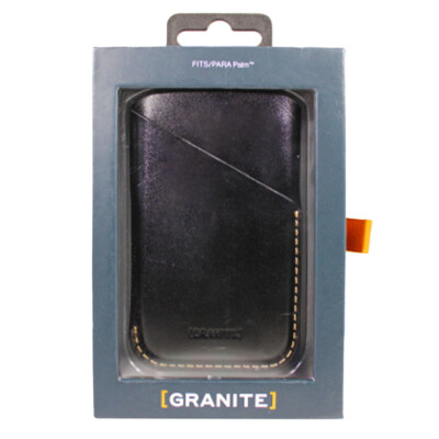 Granite Leather Sleeve Rugged Cover Case For Palm Phone - Black