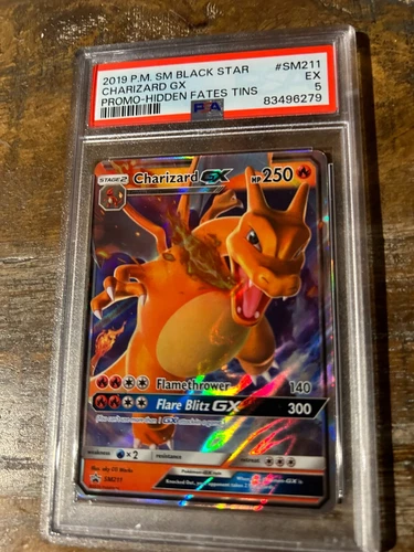 POKEMON 2019 SM Promo Hidden Fates Tins CHARIZARD GX SM211 PSA 5 RARE