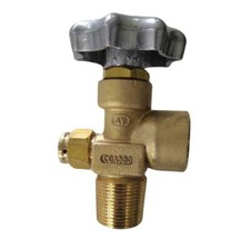 Válvula de cilindro de gas AY CGA580, 3/4" NGT 2265 PSI para argón, nitrógeno, he, ar/co2