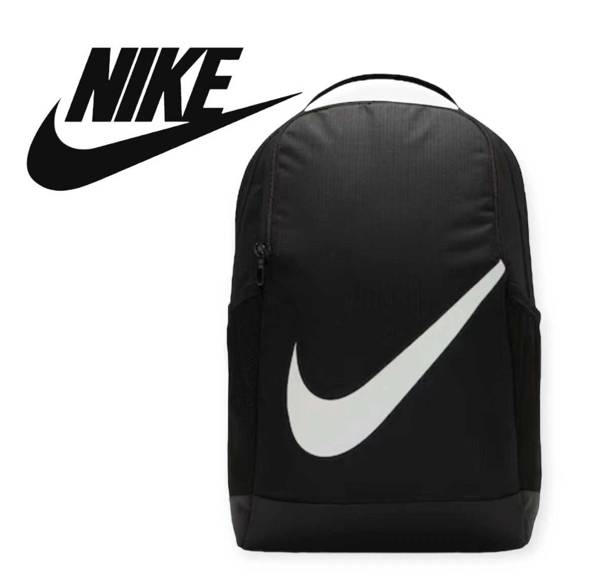 Nike black large top swoosh logo backpack