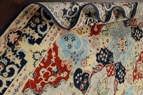 Geometric Bakhtiari Vegetable Dye Oriental Area Rug Handmade Wool Carpet 8'x10' - Picture 15 of 18