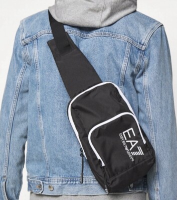 EA7 Emporio Armani Large Pouch Bag / Backpack in Black & White (Brand New)