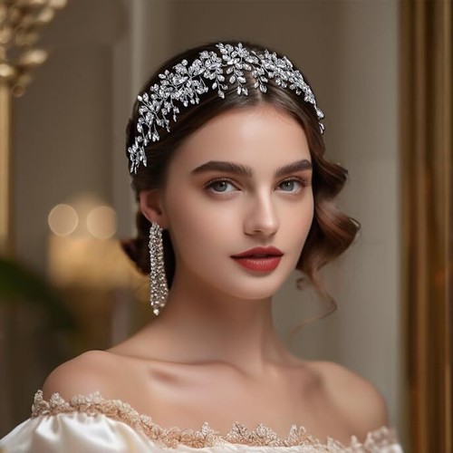 Rhinestone Bridal Headpiece Crystal Wedding Hair Accessorie Bride Bridesmaid - Picture 3 of 6