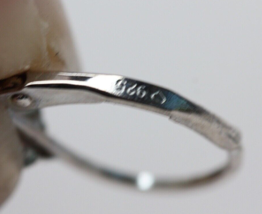 Signed Sterling Silver 925 Earrings Ruby Red Auro… - image 9