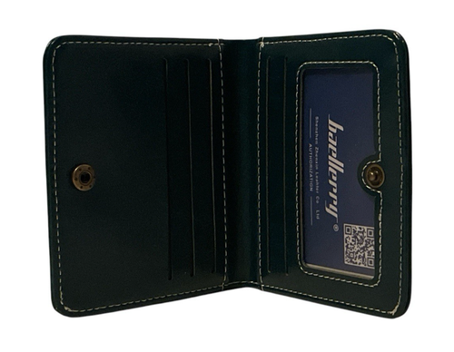 Baellerry Women Bifold Leather Mini Wallet ID Window Victorian Cross Green 8"x4" - Picture 10 of 14