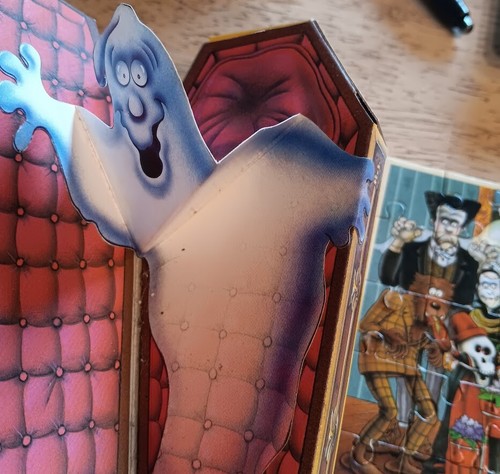 Halloween Coffin Jigsaw Puzzle 6" Ghost popup on the box too! - Picture 2 of 4