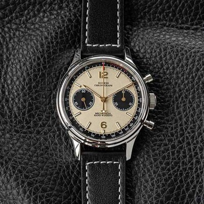 1963 38mm Beige Dial Watch Panda Seagull Movement Automatic Mechanical Sapphire