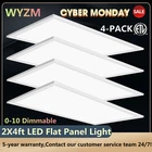 4Pack 2X4LED Flat Panel Light 75W Dimmable,Drop Ceiling Recessed Troffer Fixture