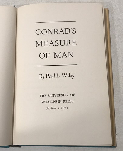 Conrad's Measure of Man 1954 Hardcover DJ Vintage Novel Philosophy - Picture 7 of 9