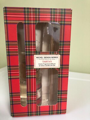 Michel Design Works TARTAN Home Fragrance Diffuser Votive Candle Gift Set New