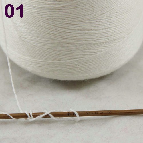 Sale NEW Luxurious100g Mongolian Pure Cashmere Hand Knitting Cone Yarn 01 White