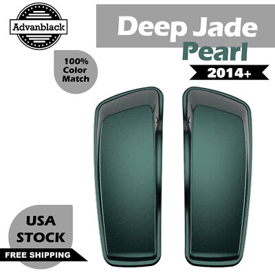 Advanblack Deep Jade Pearl Normal Stretched Saddlebag Lids Fits Harley 14+