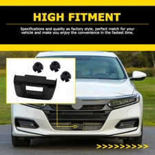 Fit Accord 2018-2020 Honda Distance Sensor Milliwave Radar Cover & 3 Clip Black