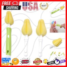 Gentle Baby Bottle Cleaning Brush Set with Interchangeable Sponge Heads