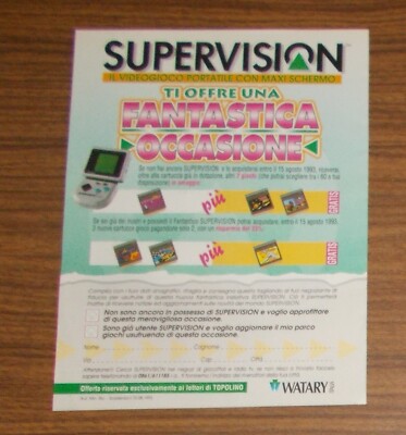 Seltene Werbung Watary Italia SUPERVISION LCD Handheld Konsole Videospiel 1993