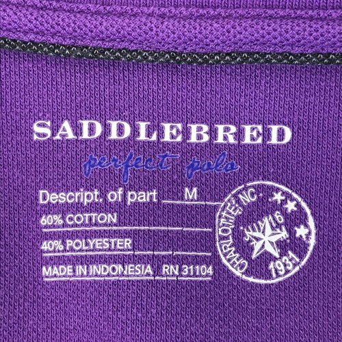 Camisa Polo Saddlebred Perfect Para Hombre Mediana Púrpura Manga Corta Informal Tejida - Imagen 7 de 8
