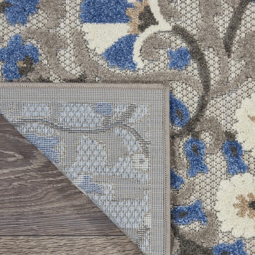Nourison Aloha Indoor/Outdoor Grey/Multi 5'3" x 7'5" Area Rug Easy Cleaning - Picture 9 of 9
