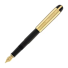 Wahl Eversharp Skyline Fountain Pen in Black Gold Trim - Medium - NEW in Box