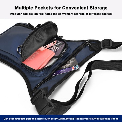 Men Motorcycle Waist Leg Bag Waterproof Outdoor Bike Thigh Belt Fanny Pack Pouch - Picture 7 of 19