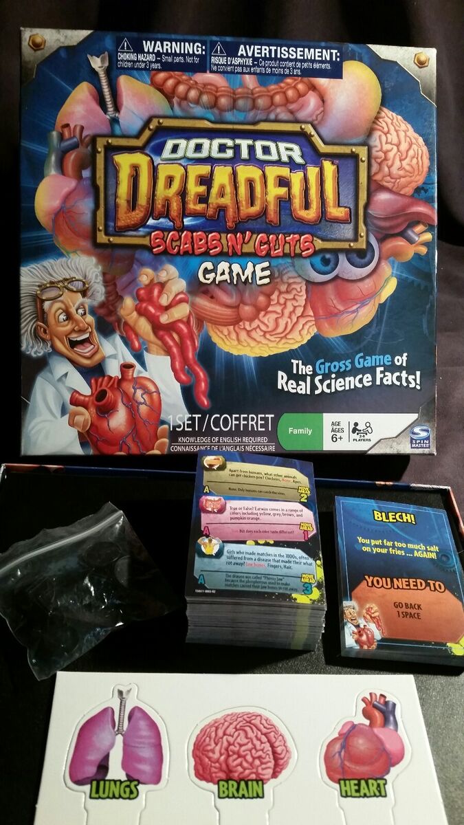 Doctor Dreadful Scabs N' Guts Board Game Spin Master horror zombie