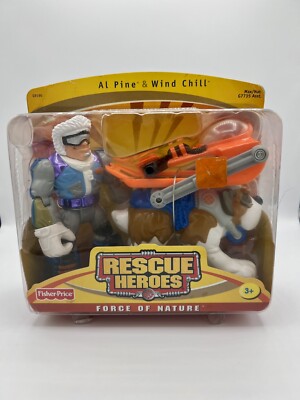 RARE Rescue Heroes Al  Pine & Wind Chill Dog With Sled Force Of Nature SEALED