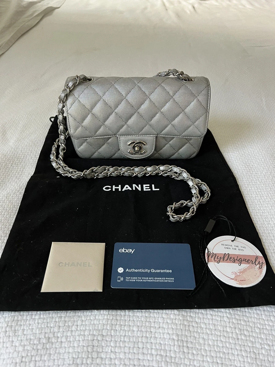 CHANEL Quilted Classic Flap Mini Rectangular Edge Pixel Silver Hardware SHW