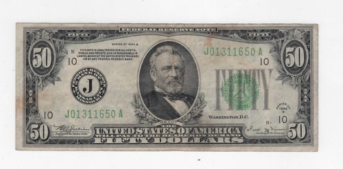 1934B FIFTY 50 Dollar Note - Picture 1 of 3