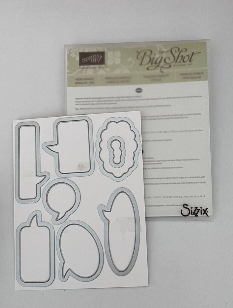Stampin Up! • Sizzix Big Shot WORD BUBBLES (132968) Framelits Dies