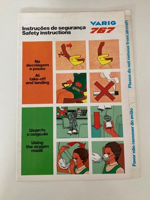 Safety Cards / VARIG / BOEING 767 /  OLD STYLE /