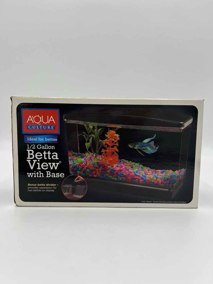 New in the Box Aqua Culture 1/2 Gallon Beta View Tank W/ bettas