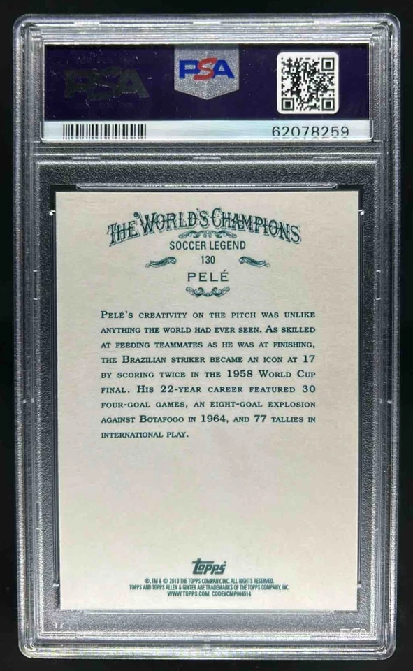 2013 Allen & Ginter Pele #130 Cubs PSA 10 - Image 2 of 2