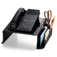 21522 Black Plastic Telephone Stand Laptop Stand Computer Riser for Desk