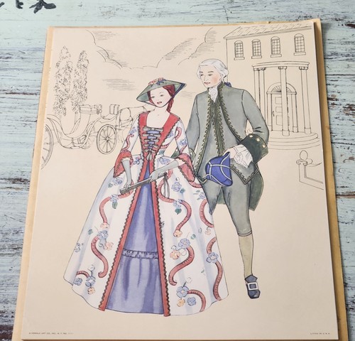 Vintage Colonial Dames Art Prints Folio – Donald Art Co. 1950s Complete Set x6 - Picture 7 of 11