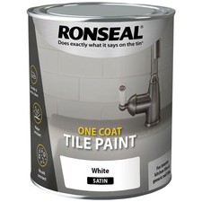 Ronseal One Coat Tile Paint White Satin 750ml