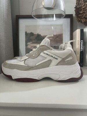 Calvin Klein Women's White/ Cream Leather Maya Chunky Trainers