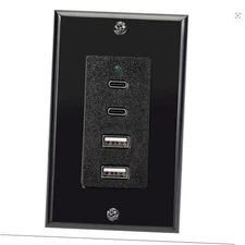 Magnadyne Wall Mount USB-C & USB-A Charging Ports for RV & Vehicle Use, New 