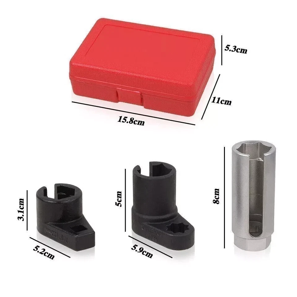 O2 Oxygen Sensor Socket Thread Chaser Set 5PCS O2 Sensor Wrench Removal Tool Kit - Image 2 of 4