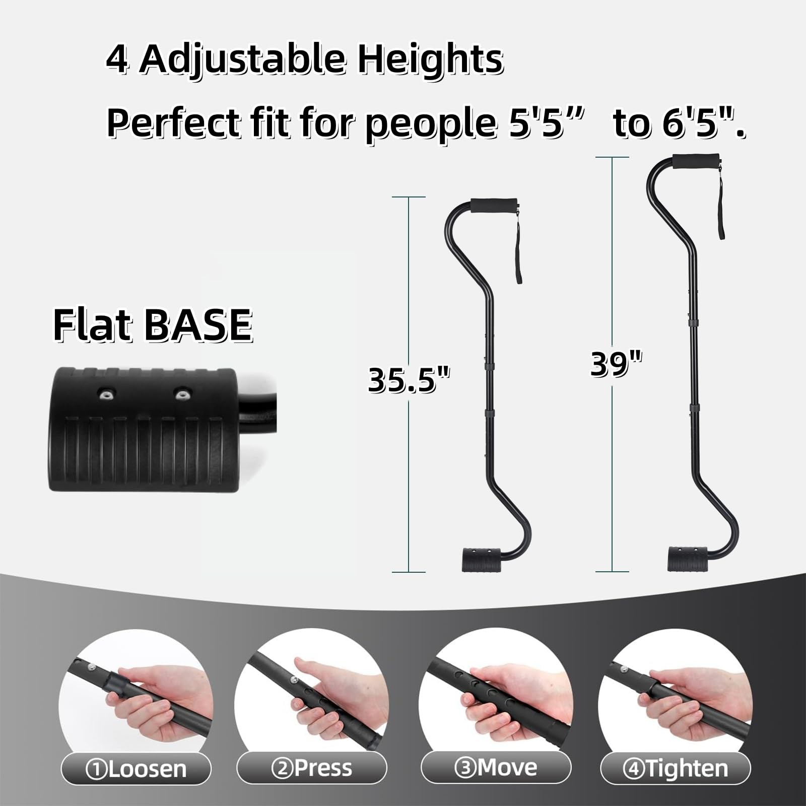 Stairs Walking Stick for Elderly and Disabled, Walking Cane for Stairs with