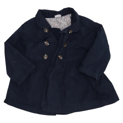 H&M, Trenchcoat, Mädchen, Größe: 74, Blau, Baumwolle/Polyester, Einfarbig #vYp